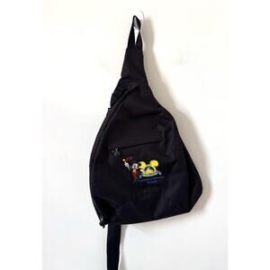 Disney World Mickey Mouse Official Park Slingback Backpack Black Adjustable Size